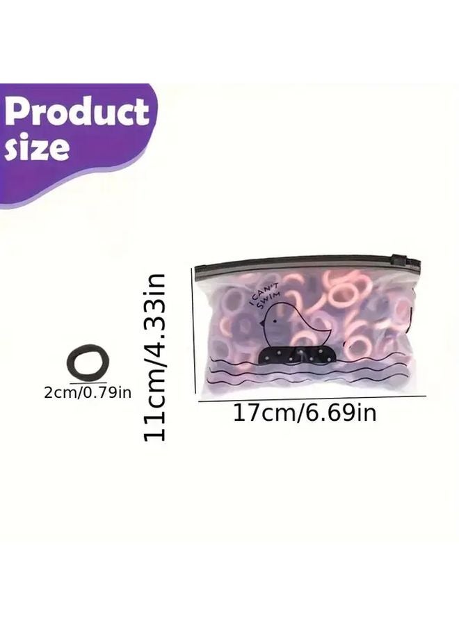 100pcs Warm Sun Color Seamless Hair Ties Soft Elastic Bands For Ponytail Bun Everyday Use - Image 4